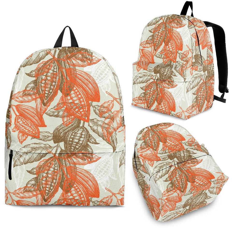 Cocoa Beans Cocoa Tree Pattern Backpack