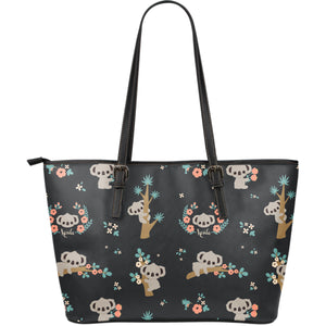 Cute Koala Pattern Large Leather Tote Bag