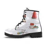 Windmill Design Pattern Leather Boots