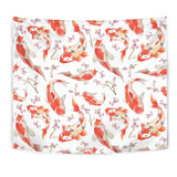 Watercolor Koi Fish Carp Fish Pattern Wall Tapestry