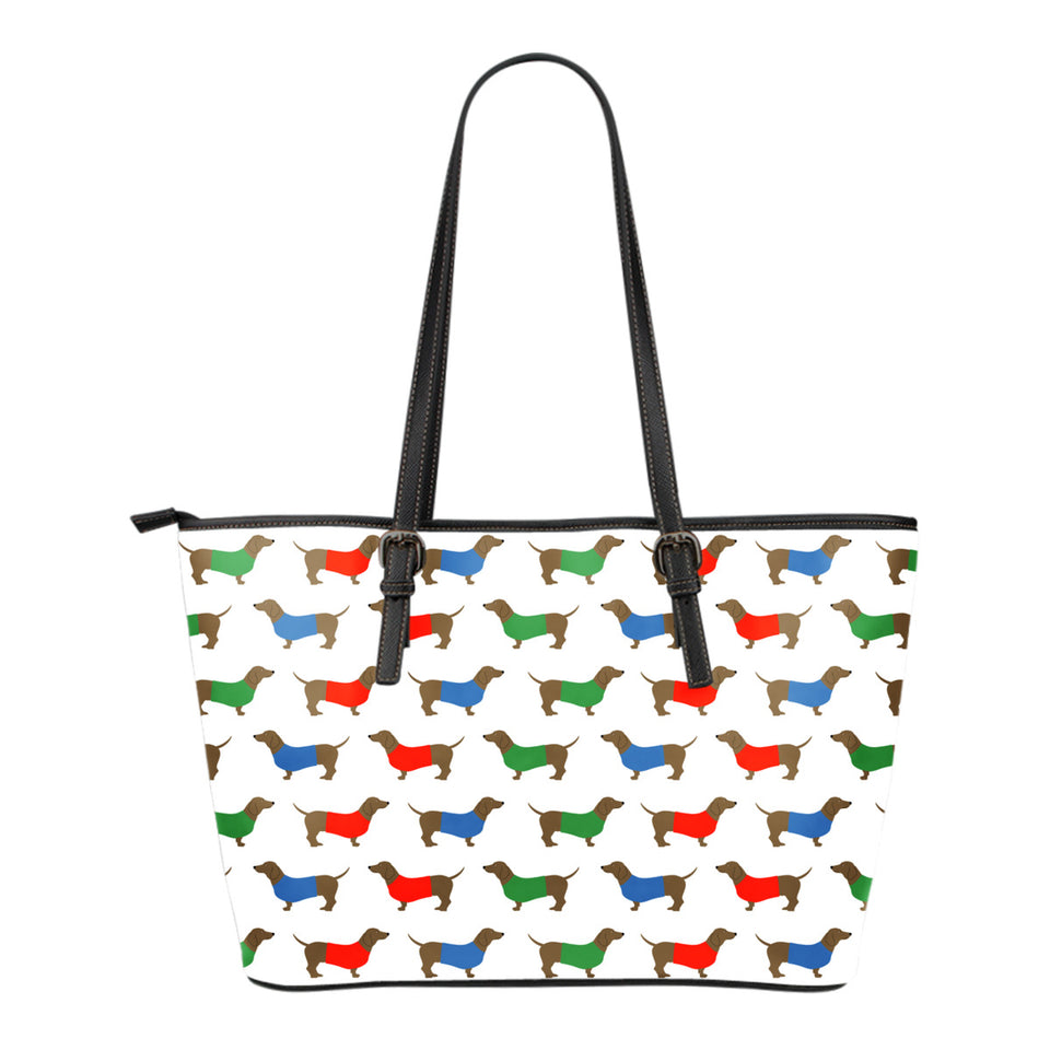 Dachshund Small Leather Tote