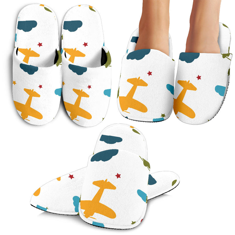 Airplane Star Cloud Colorful Slippers