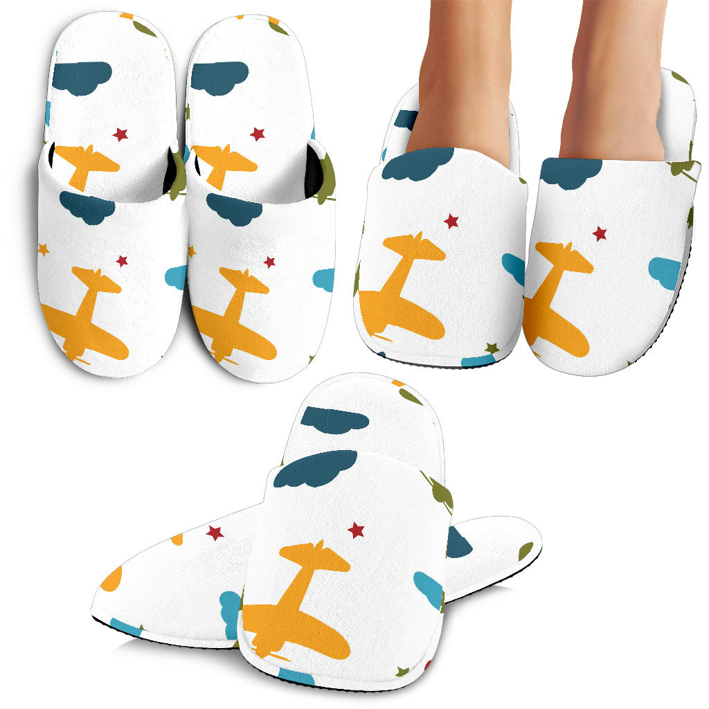 Airplane Star Cloud Colorful Slippers