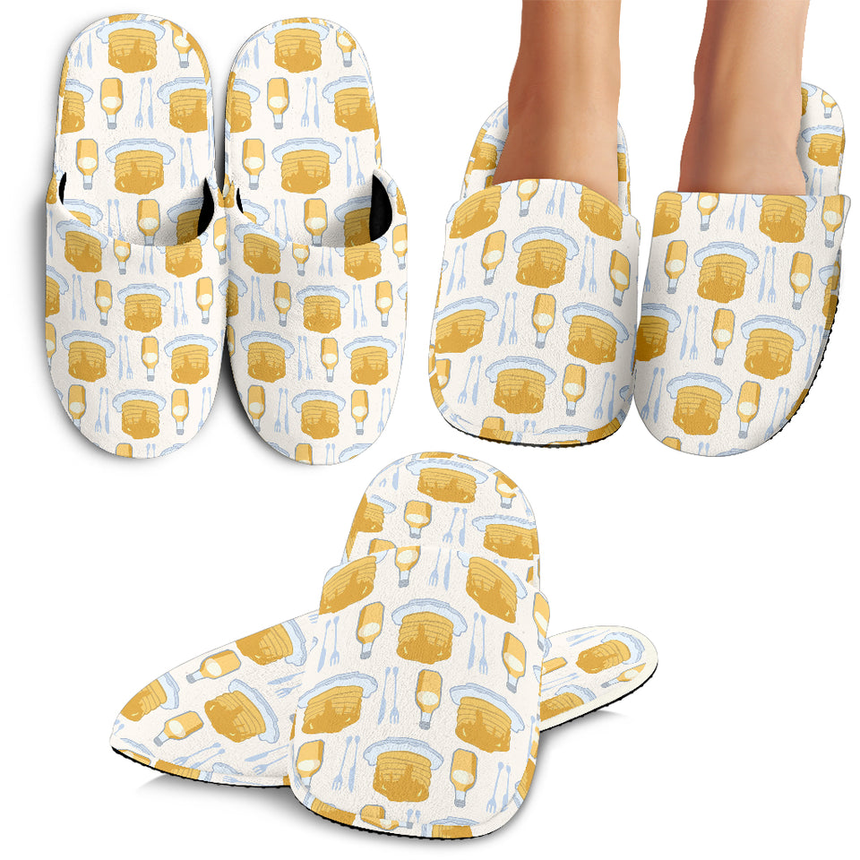 Pancake Pattern Print Design 05 Slippers