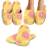 Grapefruit Yellow Background Slippers