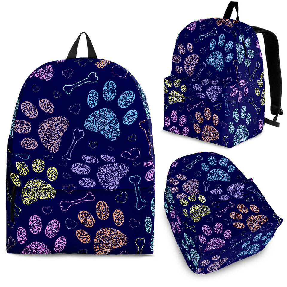 Dog Paws Pattern Print Design 02 Backpack