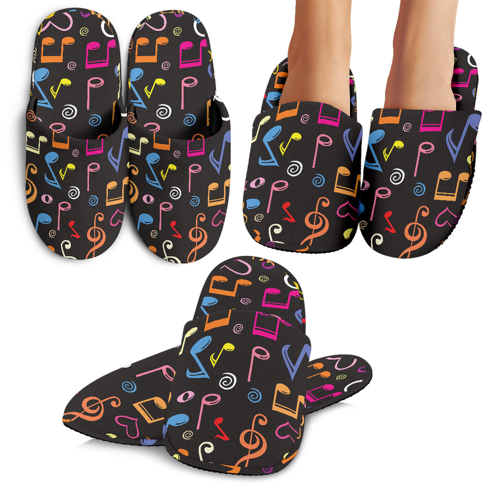 Music Notes Pattern Print Design 02 Slippers