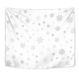Snowflake Pattern White Background Wall Tapestry