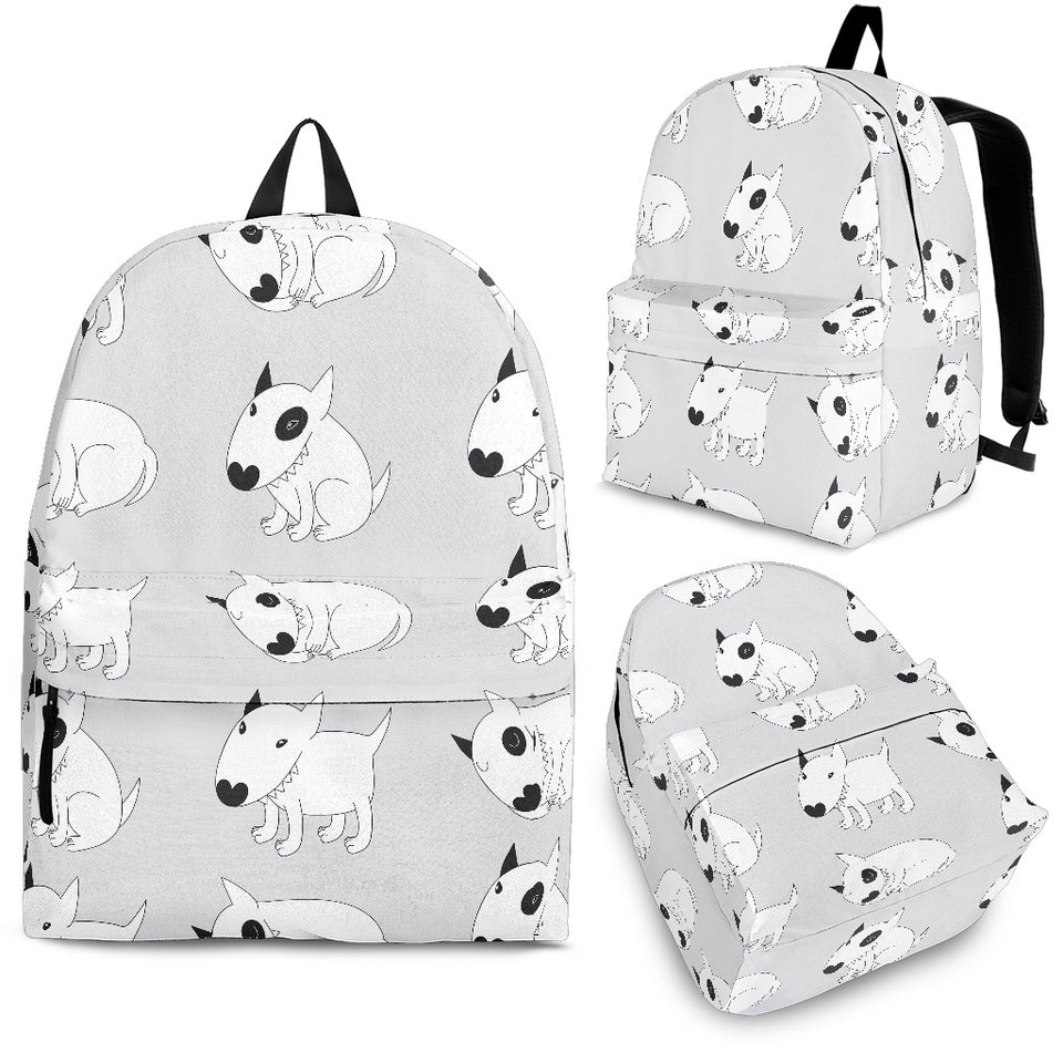 Bull Terrier Pattern Print Design 01 Backpack