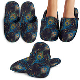 Beautiful Peacock Feather Pattern Slippers
