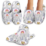 Cute Llama Alpaca Pattern Slippers