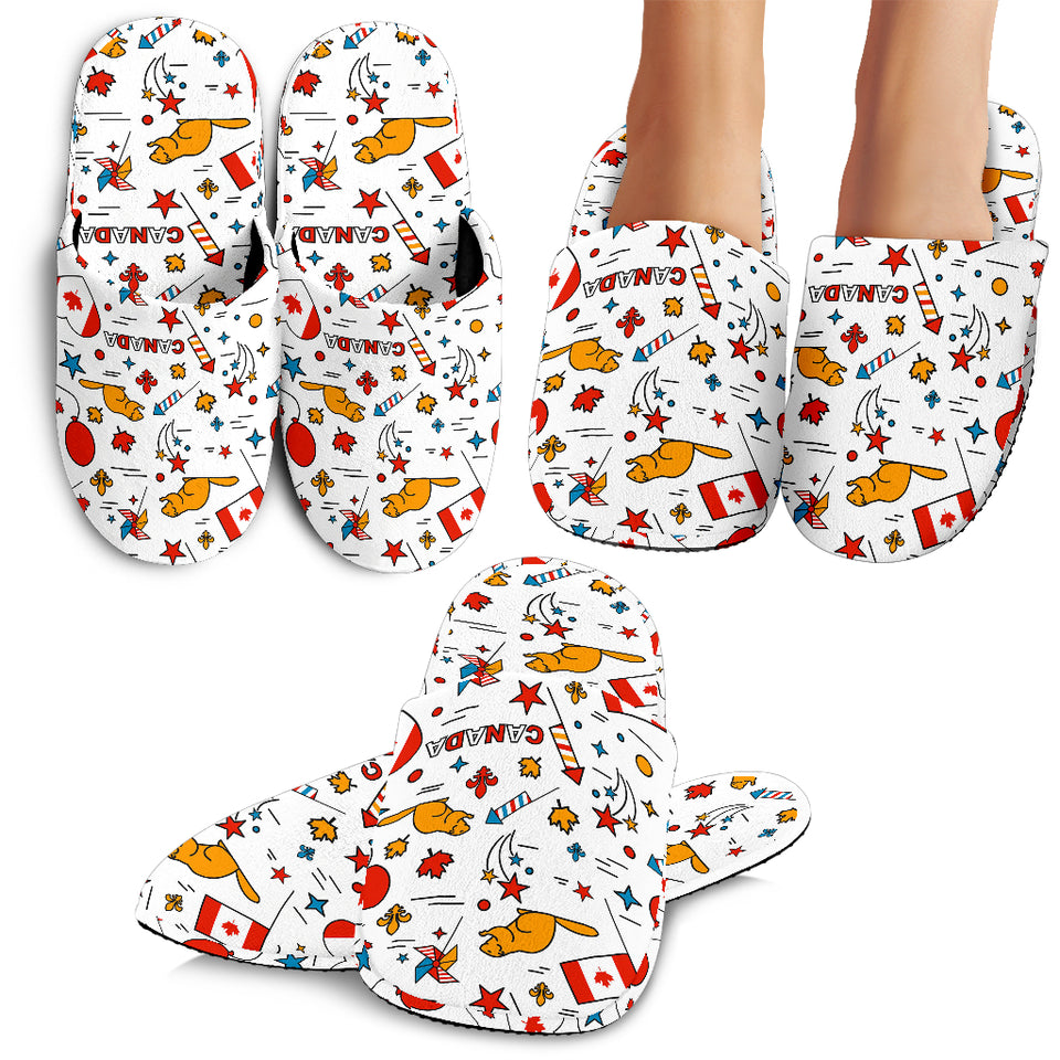 Canada Pattern Print Design 03 Slippers