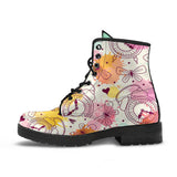Clock Butterfly Pattern Leather Boots