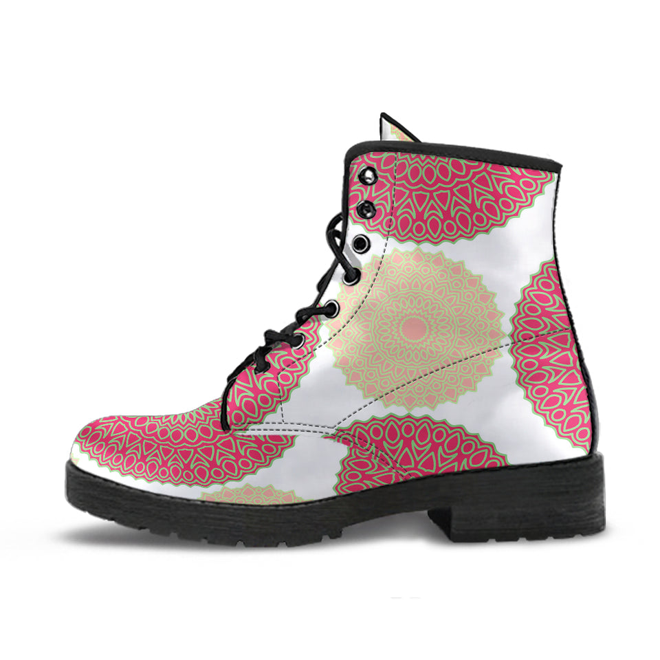 Circle Indian Pattern Leather Boots