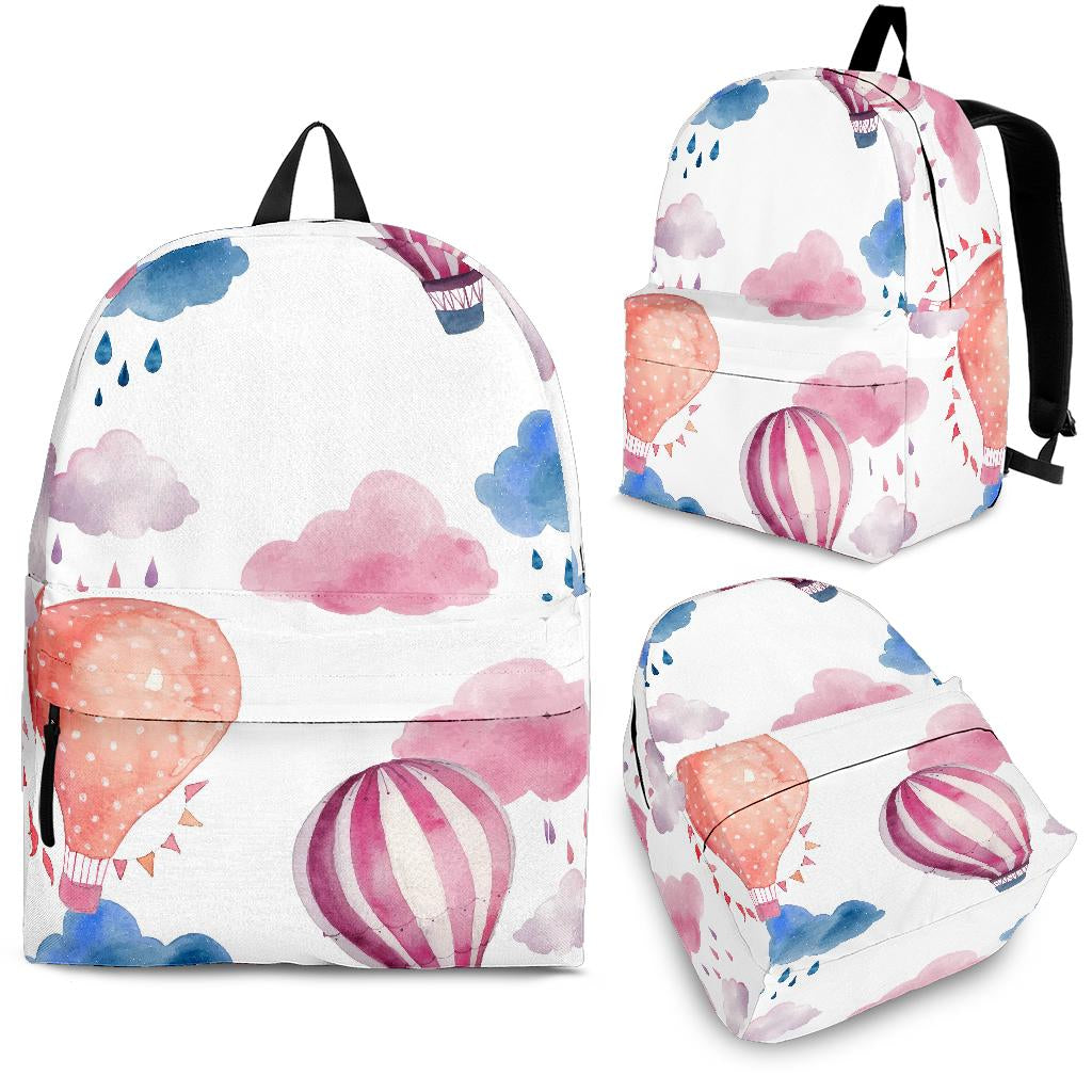 Watercolor Air Balloon Cloud Pattern Backpack