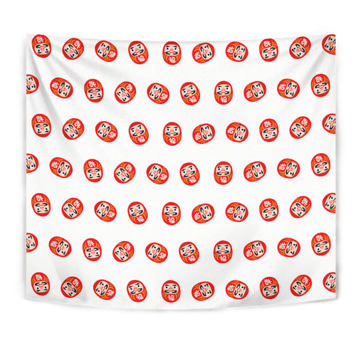 Daruma Japanese Wooden Doll Pattern Wall Tapestry