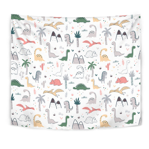 Cute Cartoon Dinosaurs Tree Pattern Wall Tapestry