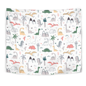 Cute Cartoon Dinosaurs Tree Pattern Wall Tapestry