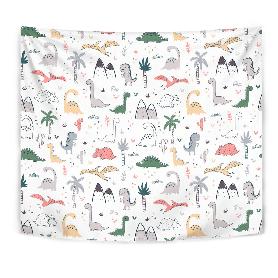 Cute Cartoon Dinosaurs Tree Pattern Wall Tapestry