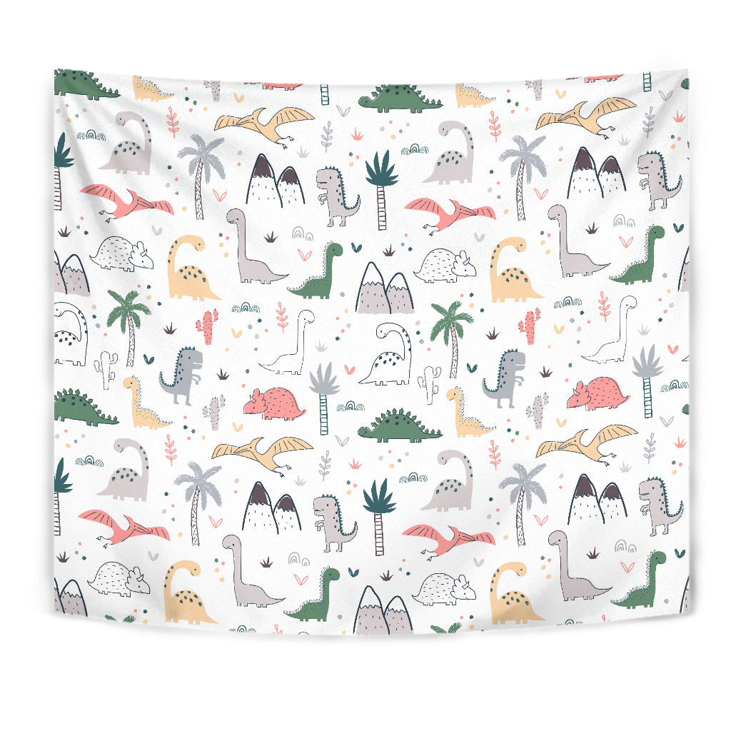 Cute Cartoon Dinosaurs Tree Pattern Wall Tapestry