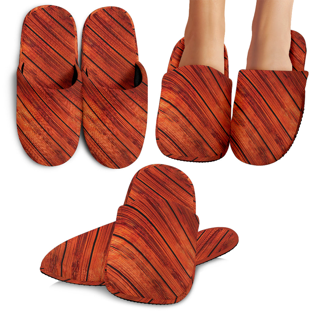 Wood Printed Pattern Print Design 03 Slippers