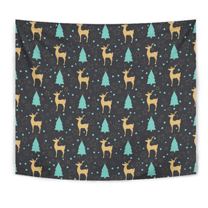 Deers Star Tree Pattern Wall Tapestry