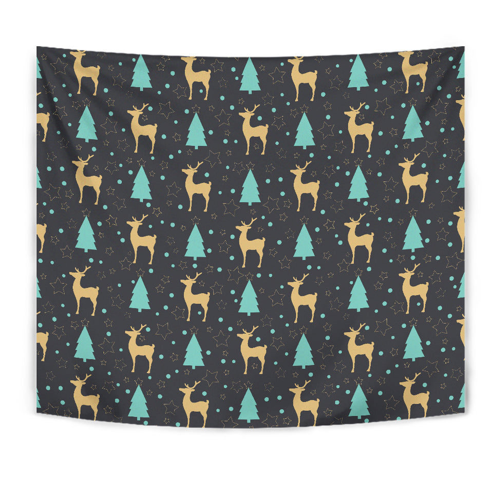 Deers Star Tree Pattern Wall Tapestry