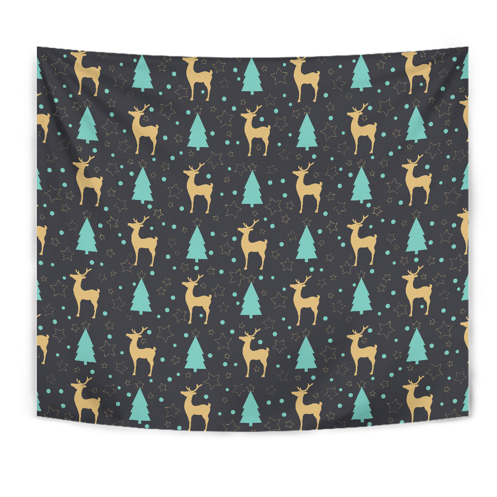 Deers Star Tree Pattern Wall Tapestry