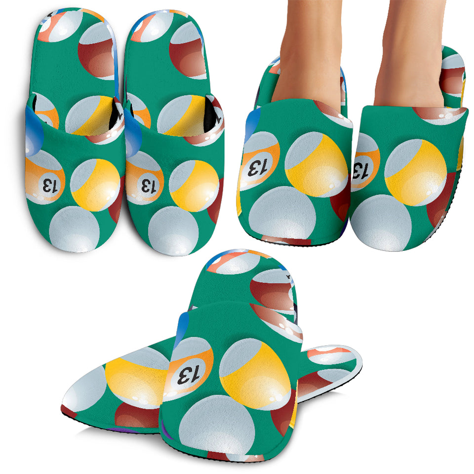 Billiard Ball Pattern Print Design 01 Slippers