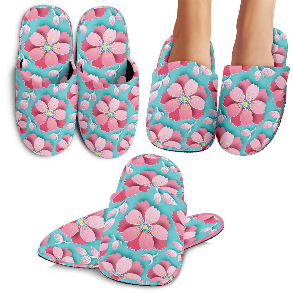 3D Sakura Cherry Blossom Pattern Slippers
