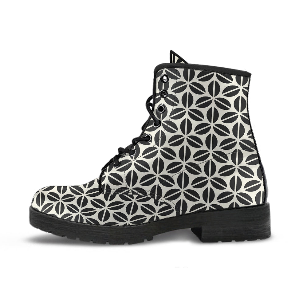 Coffee Bean Abstract Modern Pattern Leather Boots