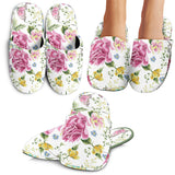 Hand Drawn Butterfly Rose Slippers