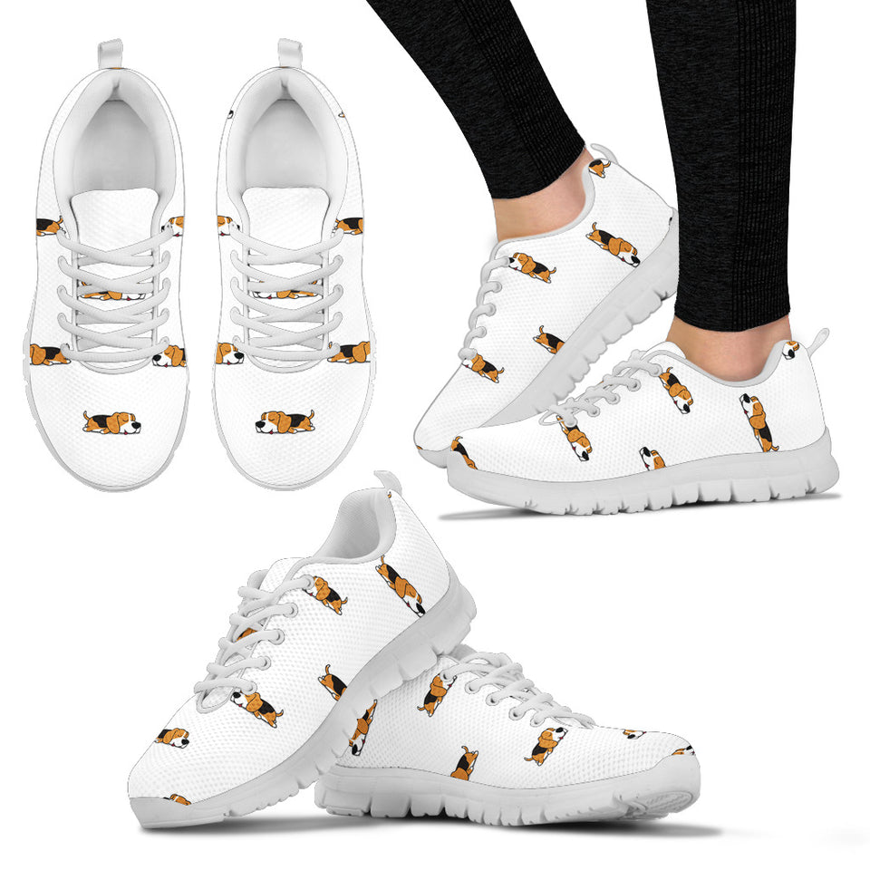 Cute Beagle Dog Sleeping Pattern Women'S Sneaker Shoes