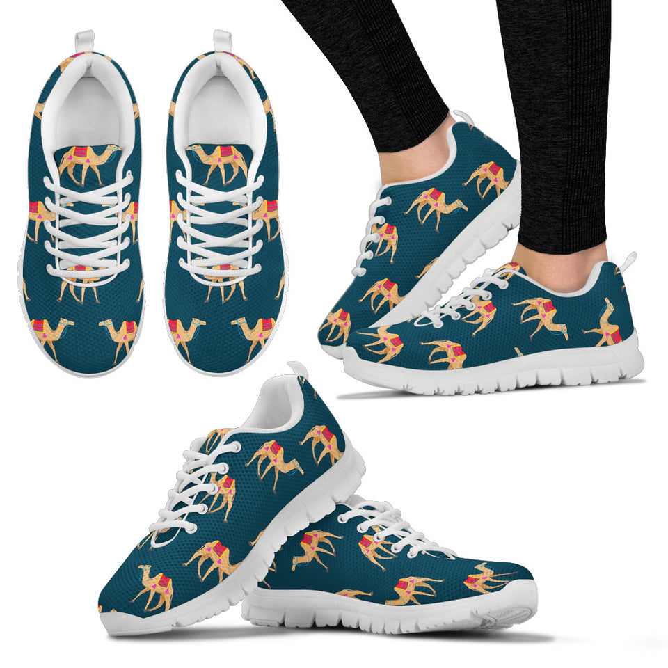 Camel Pattern Blue Blackground Women'S Sneaker Shoes