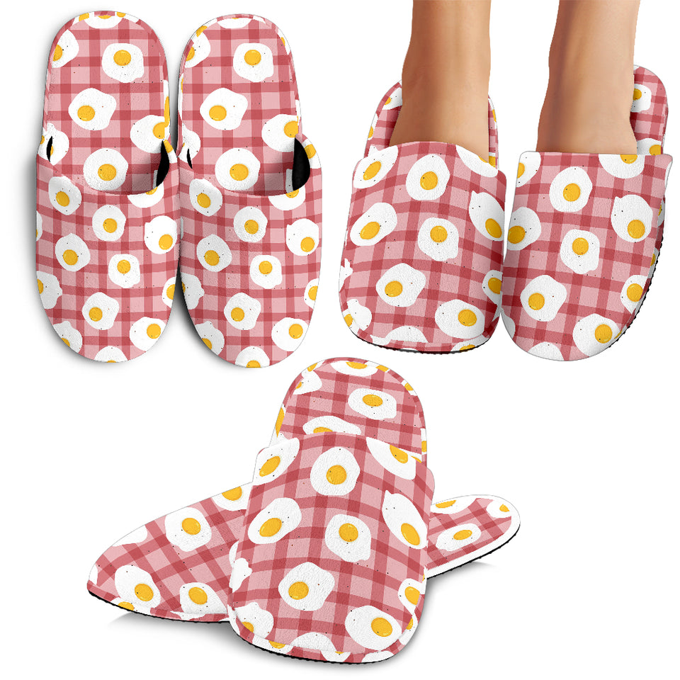 Fried Eggs Pattern Print Design 03 Slippers