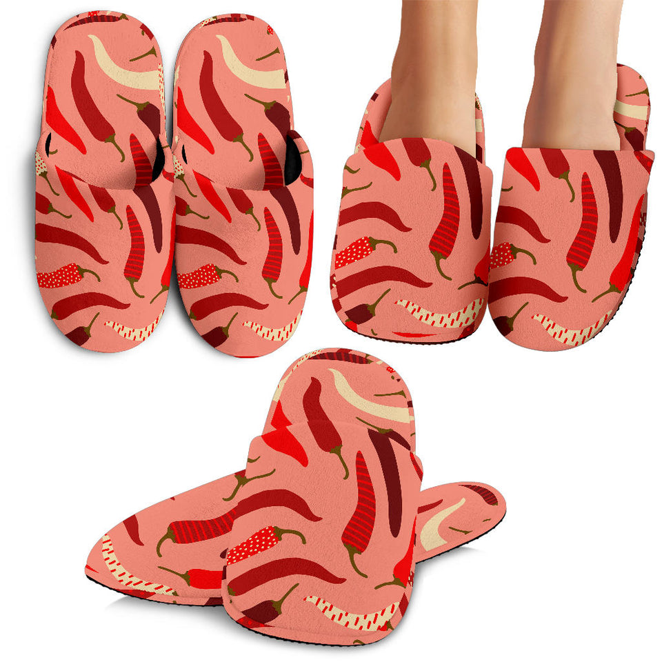 Beautiful Chili Peppers Pattern Slippers