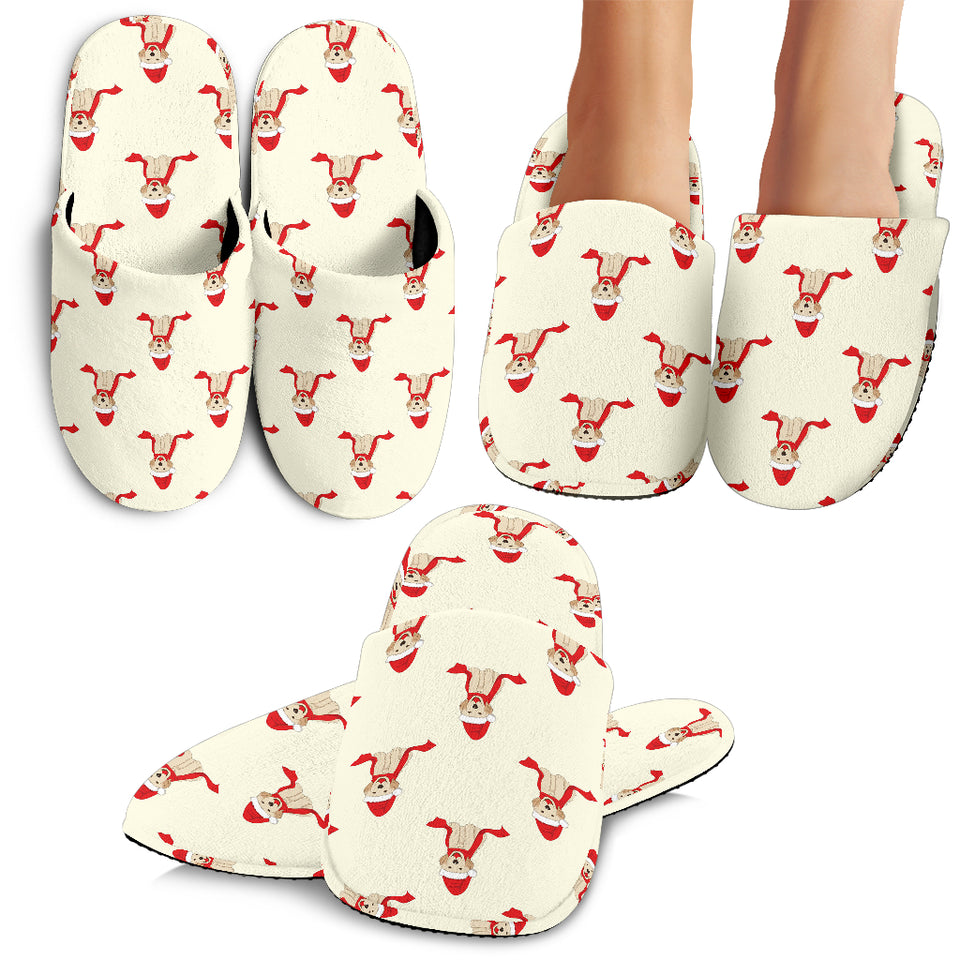 Golden Retriever Pattern Print Design 01 Slippers