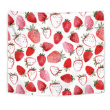 Watercolor Hand Drawn Beautiful Strawberry Pattern Wall Tapestry