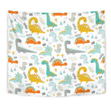 Cute Funny Kids Dinosaurs Pattern Wall Tapestry