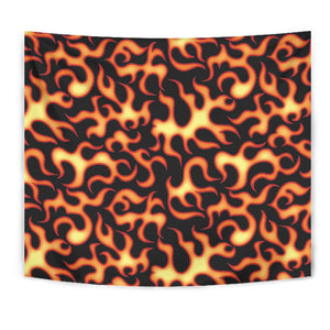 Fire Flame Dark Pattern Wall Tapestry