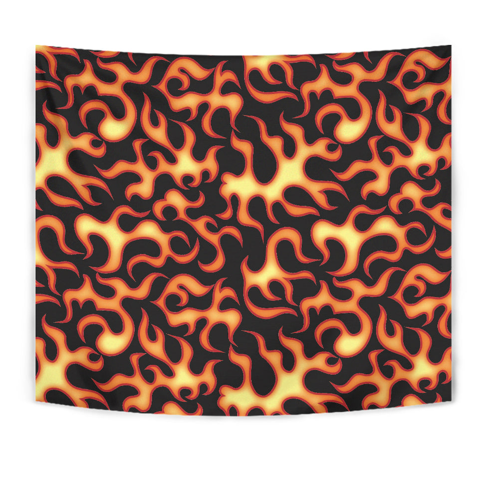 Fire Flame Dark Pattern Wall Tapestry