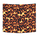 Fire Flame Dark Pattern Wall Tapestry