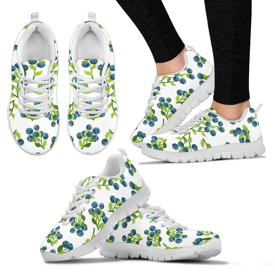 Blueberry White Background Women'S Sneaker Shoes