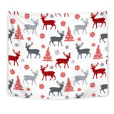 Deer Tree Snowflakes Chrismas Pattern Wall Tapestry