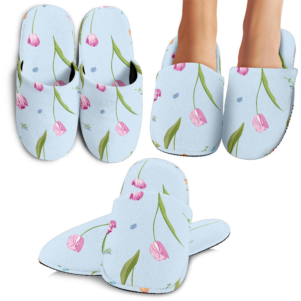 Watercolor Tulips Pattern Slippers