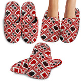 Casino Cards Suits Pattern Print Design 03 Slippers