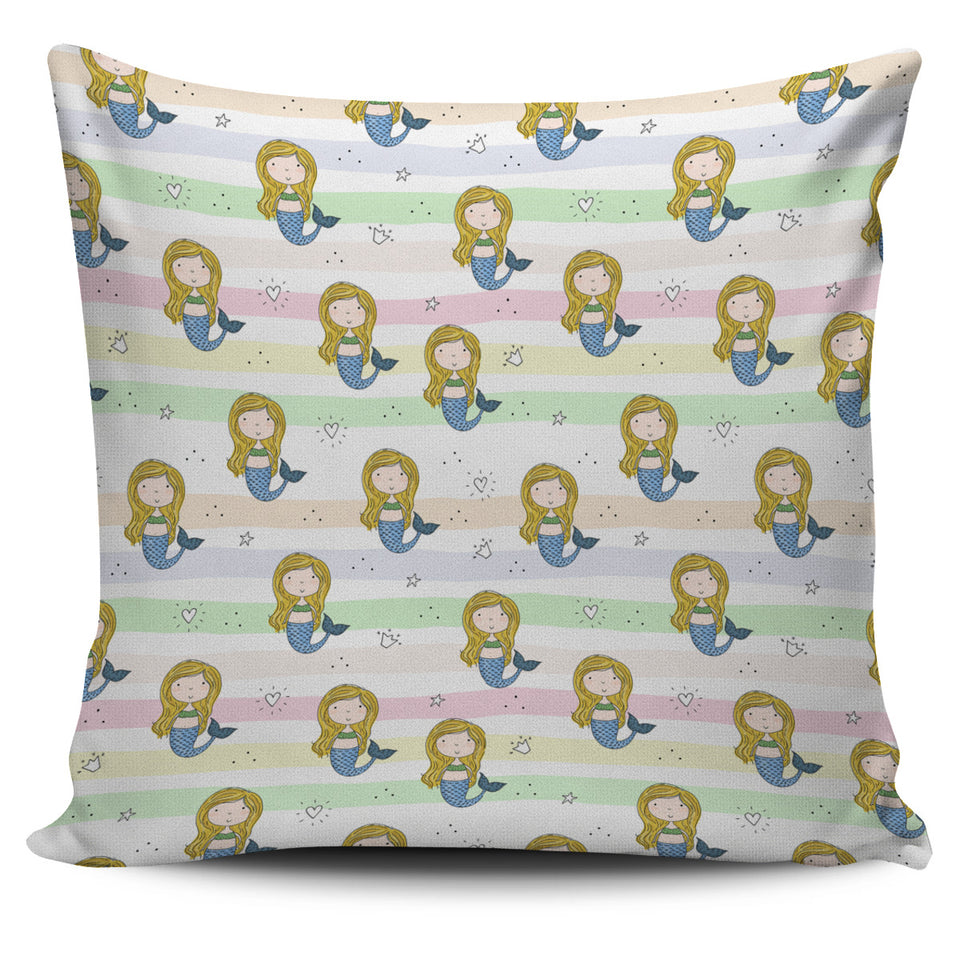 Cute Hand Drawn Mermaid Pillow Cover