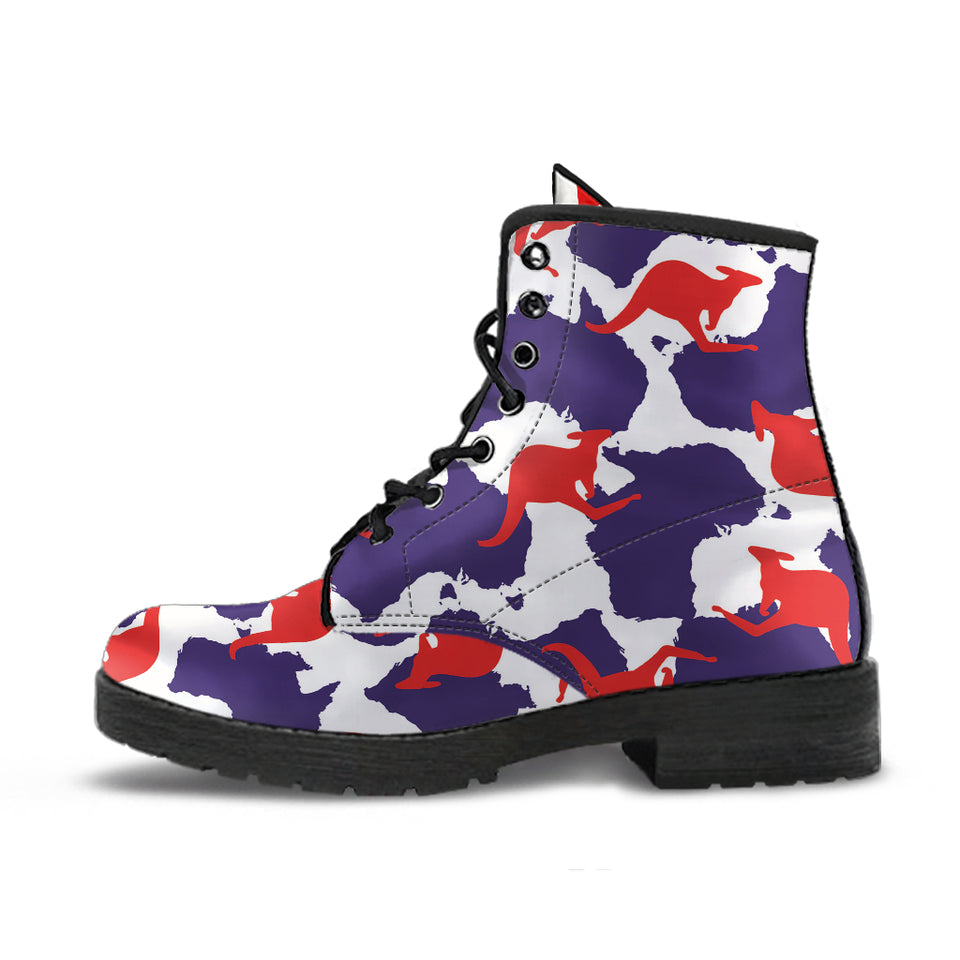 Kangaroo Australian Pattern Leather Boots