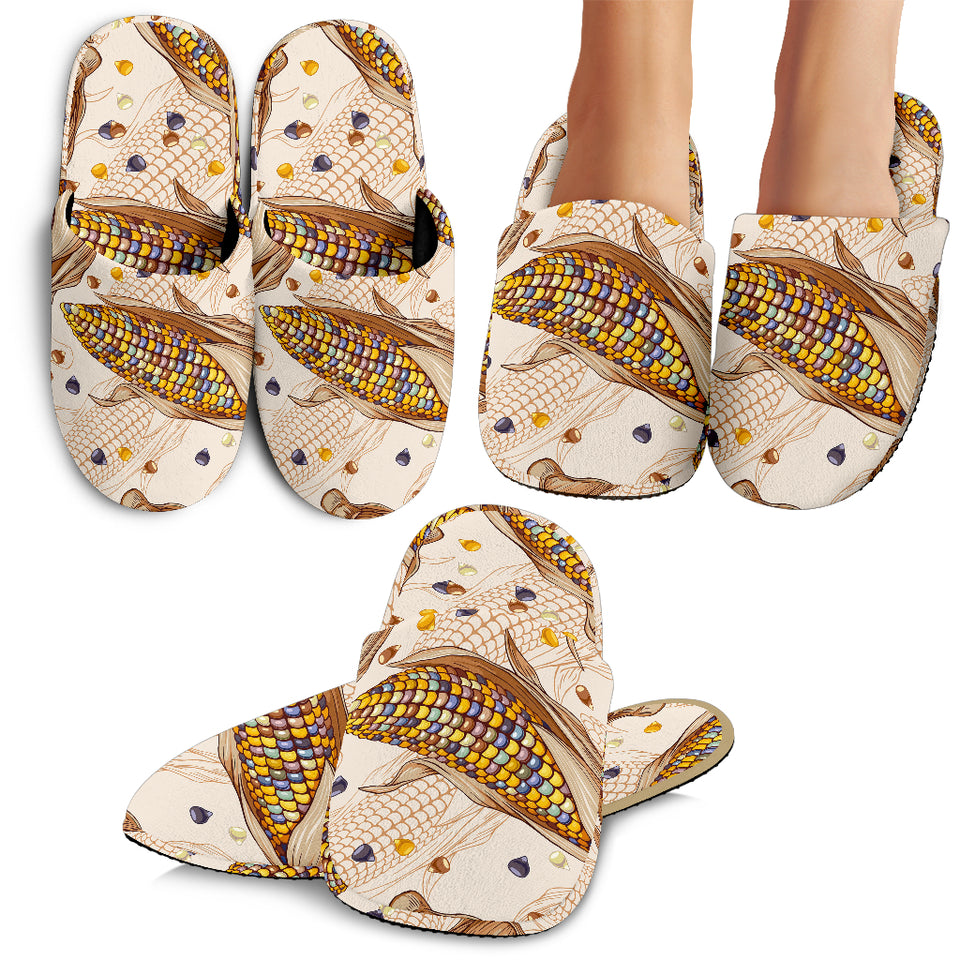 Corn Pattern Print Design 03 Slippers