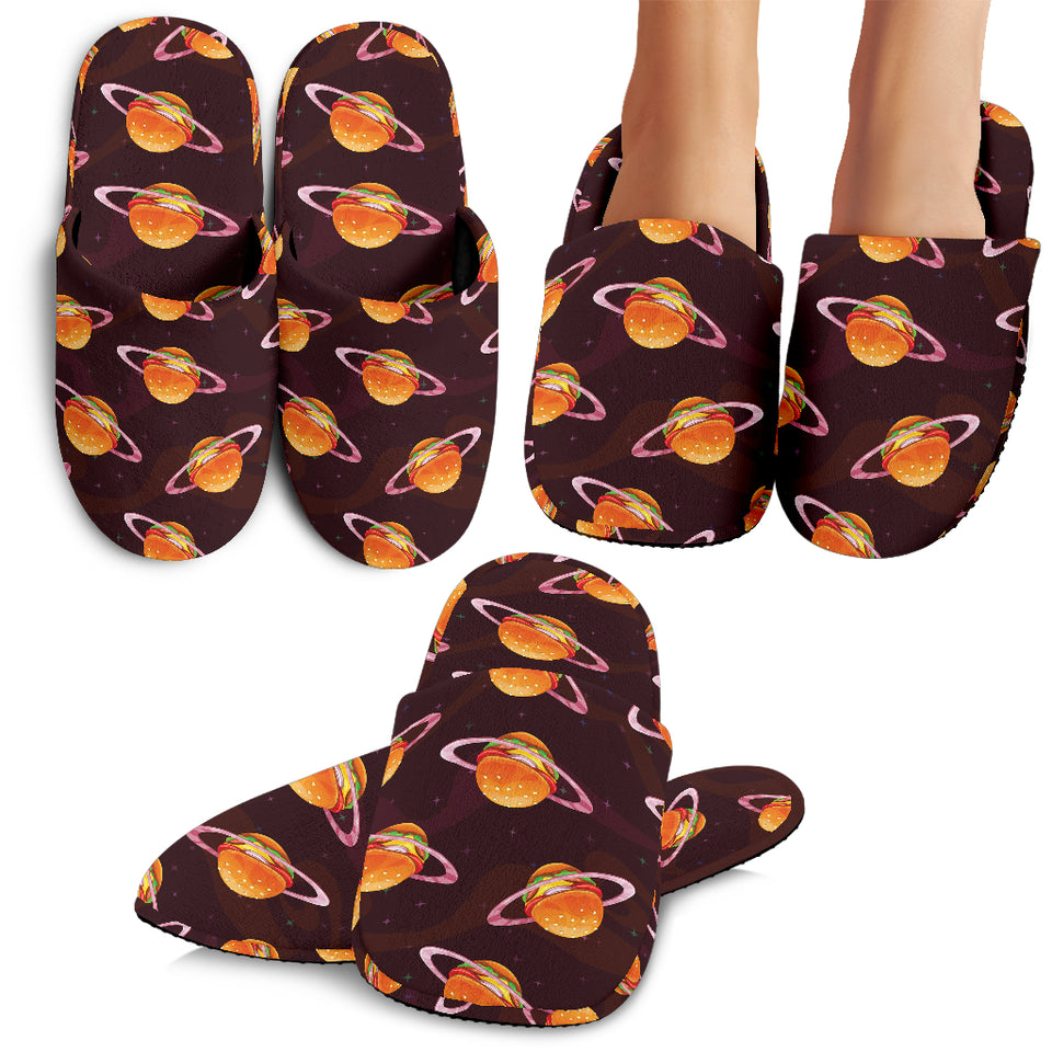Hamburger Pattern Print Design 05 Slippers